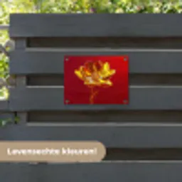 Bloem - Goud - Glazen tuinposter los doek klein -sfeer3