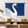 Zwaan - Wit - Snavel - Illustratie Wandkleed katoen middel -sfeer5