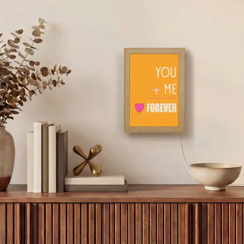 Oranje - Love - Valentijn Light Box met kabel (Wandlamp) klein -sfeer2