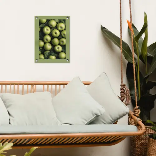 Appels - Groen - bladeren tuinposter los doek klein -sfeer7