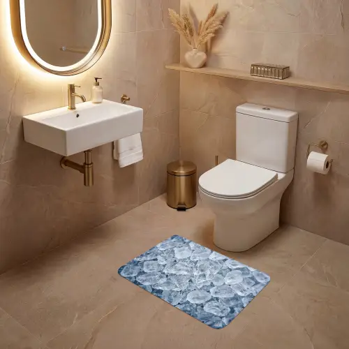 Ijsblokjes - Water - Blauw WCmat klein -sfeer3