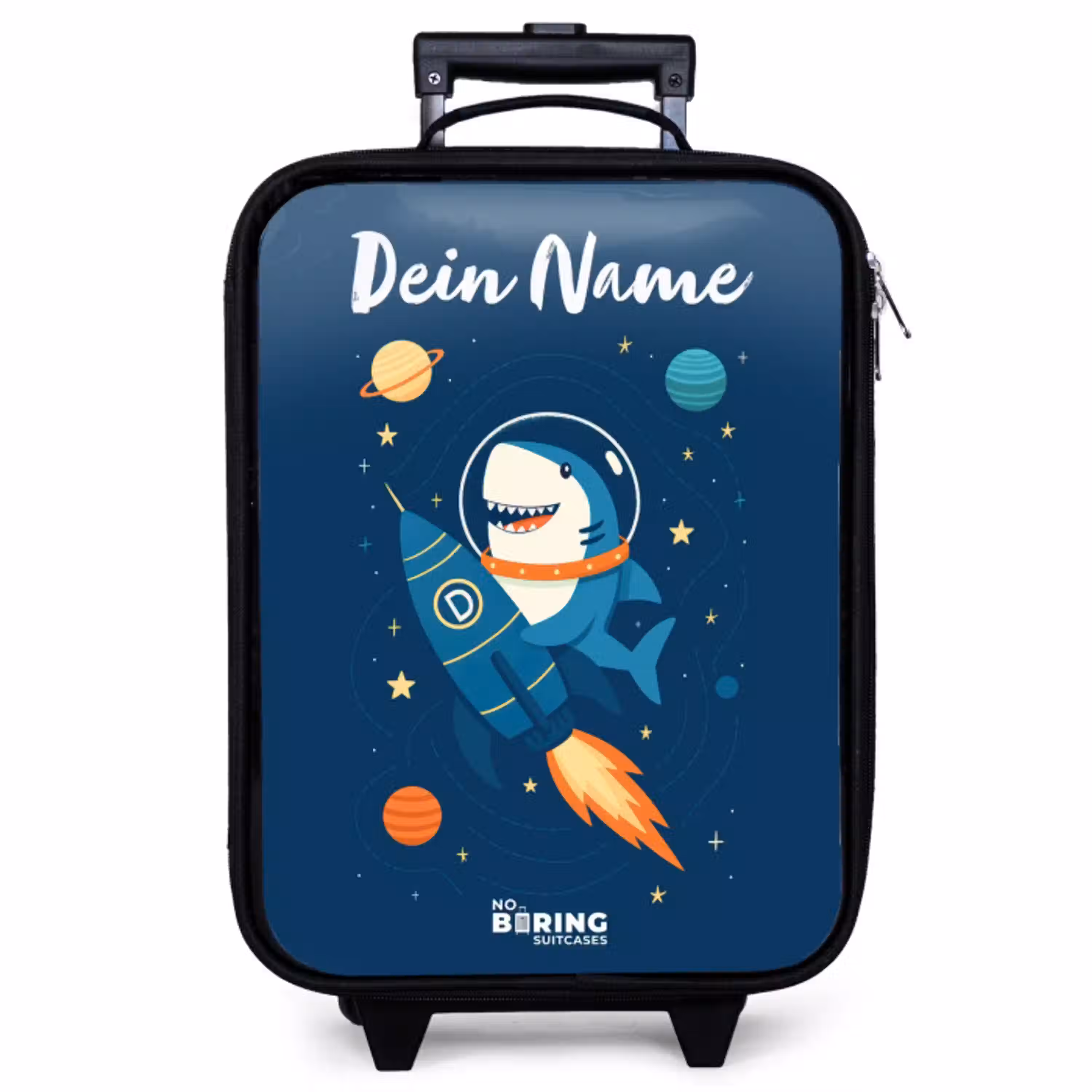 Dier - Ruimte - Planeet - Raket Kinderkoffer - Zwart klein -zzz_website3d