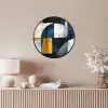 Abstract - Vormen - Goud - Blauw - Geometrisch Fotolijst rond zonder passe partout klein -sfeer3