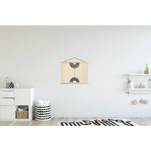 Geometrische bogen - Minimalistisch - Symmetrisch textielposter latten blank klein -kinderkamer