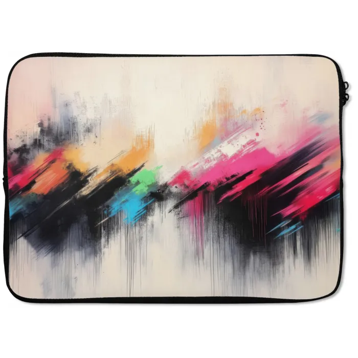 Dynamisch - Abstract - Kleurrijk - Zwart laptophoes neopreen klein -zkaufland3dotto