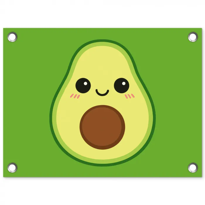 Avocado - Groen - Speels tuinposter los doek klein -3d