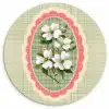 Bloemen - Illustratie - Geruit - Groen Wandcirkel plexiglas klein -3d