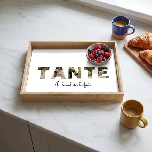Tante - Lettercollage Dienblad Rechthoek middel -sfeer2