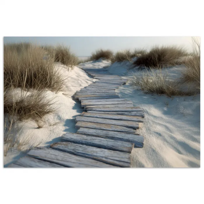 Pad - Planken - Duinen - Gras poster papier klein -3d