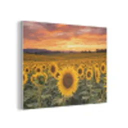 Zonnebloemen - Heuvellandschap - Geel PET vilt klein -3d