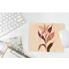 Minimalistisch - Bloem - Bladeren - Beige muismat rubber klein -witbureau