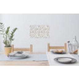 Wit - Penseelstreken - Reliëfeffect Muursticker klein 286 -eettafel