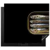 Sardines - Blik - Zwart - Vissen Inductie beschermer vinyl 3mm middel -3d