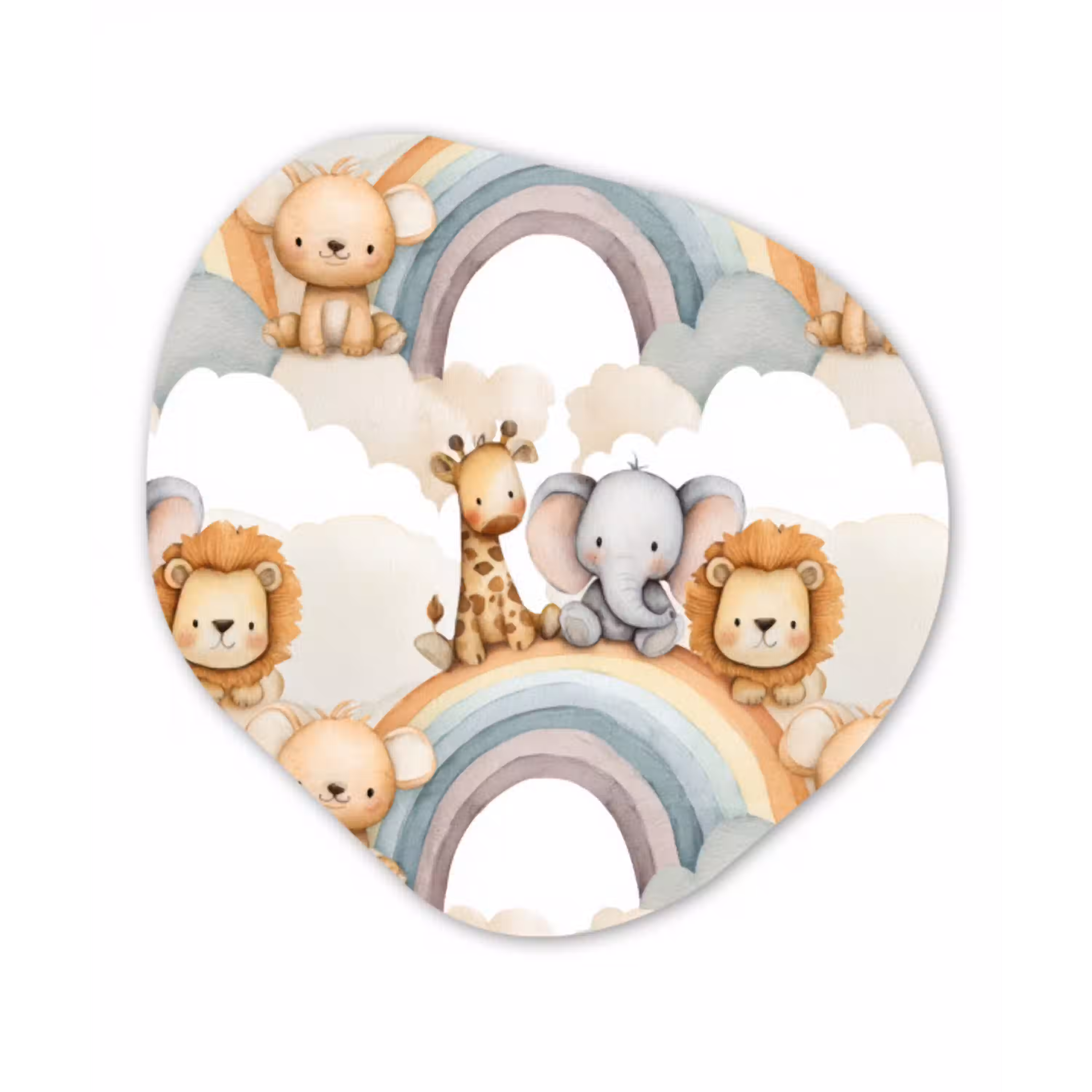Safari - Regenboog - Kleurrijk Wandcirkel Organisch Forex 3mm klein 629 -3d