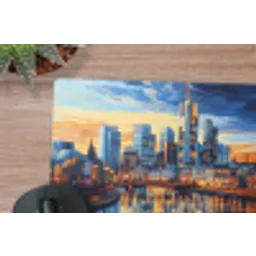 Zonsondergang Frankfurt - Stad - Skyline - Water muismat rubber klein -closeup