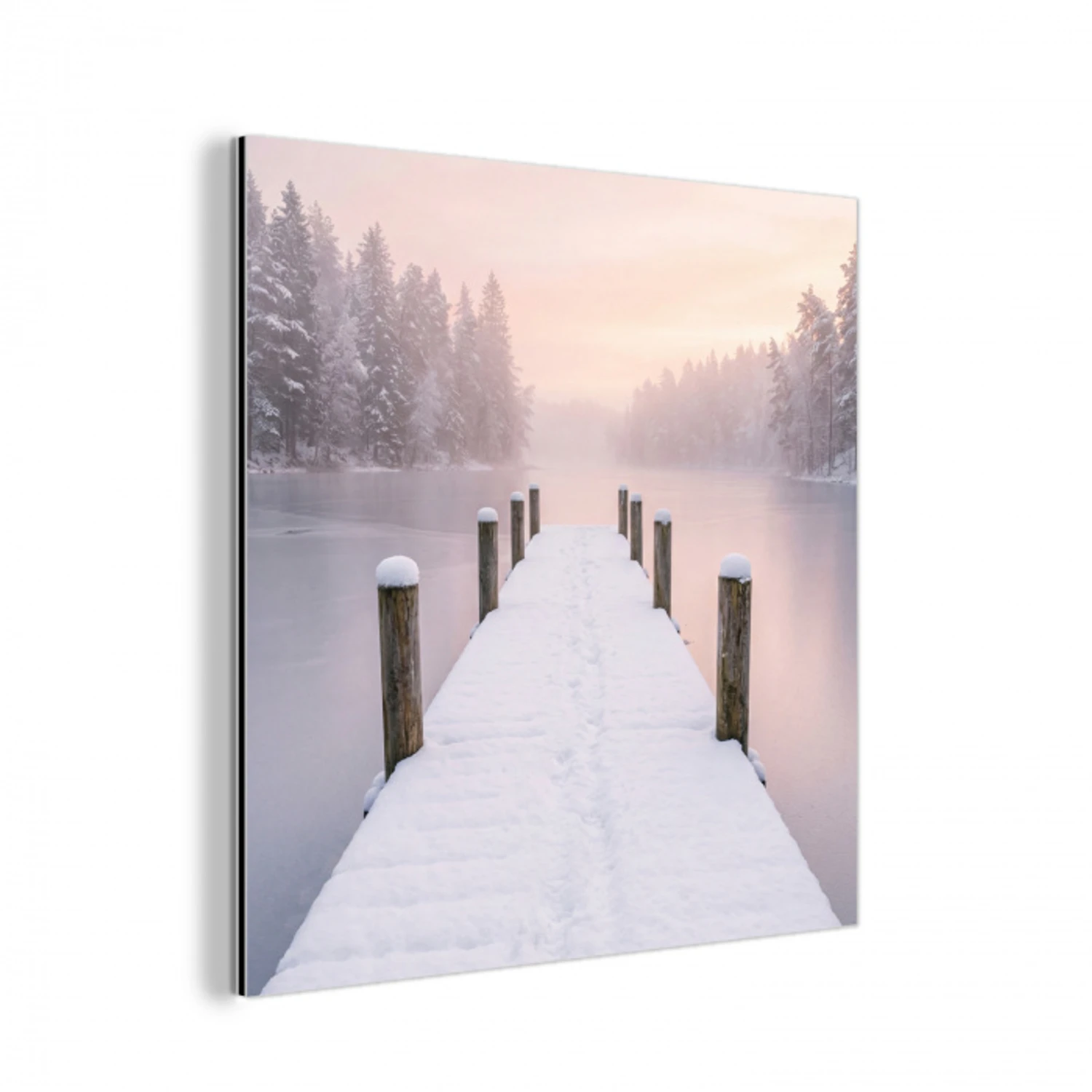 Steiger - Meer - Mist - Winter - Serene aluminium wit klein -3d