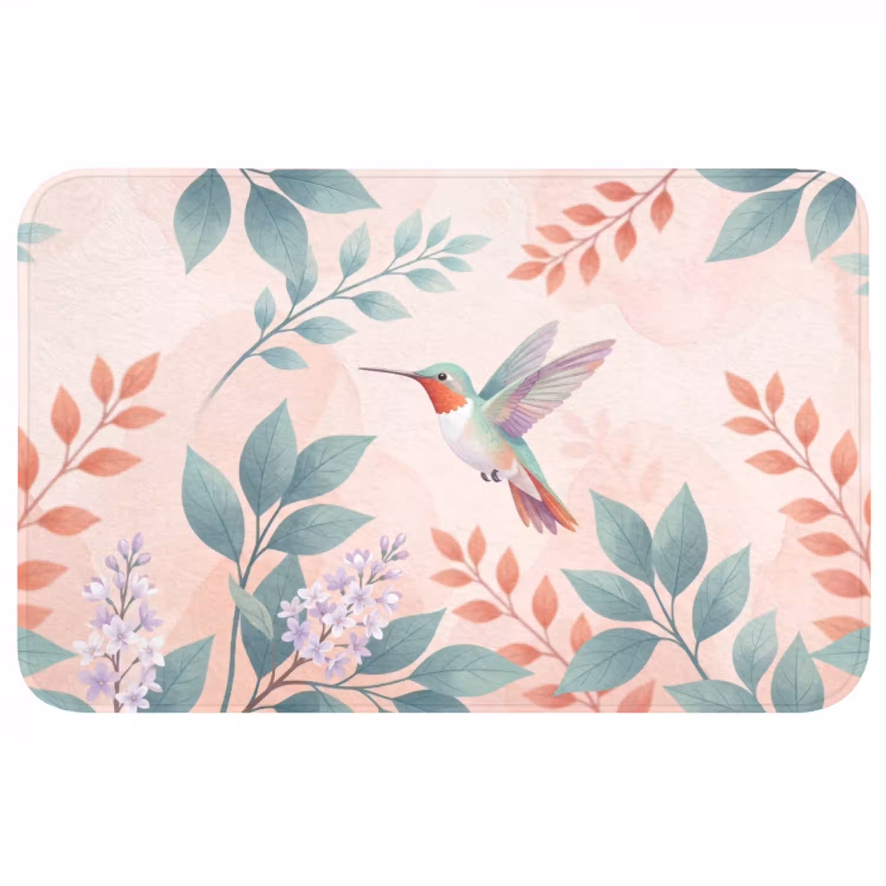 Kolibrie - Vliegen - Natuur - Illustratie - Kleurrijk Badmat middel -3d