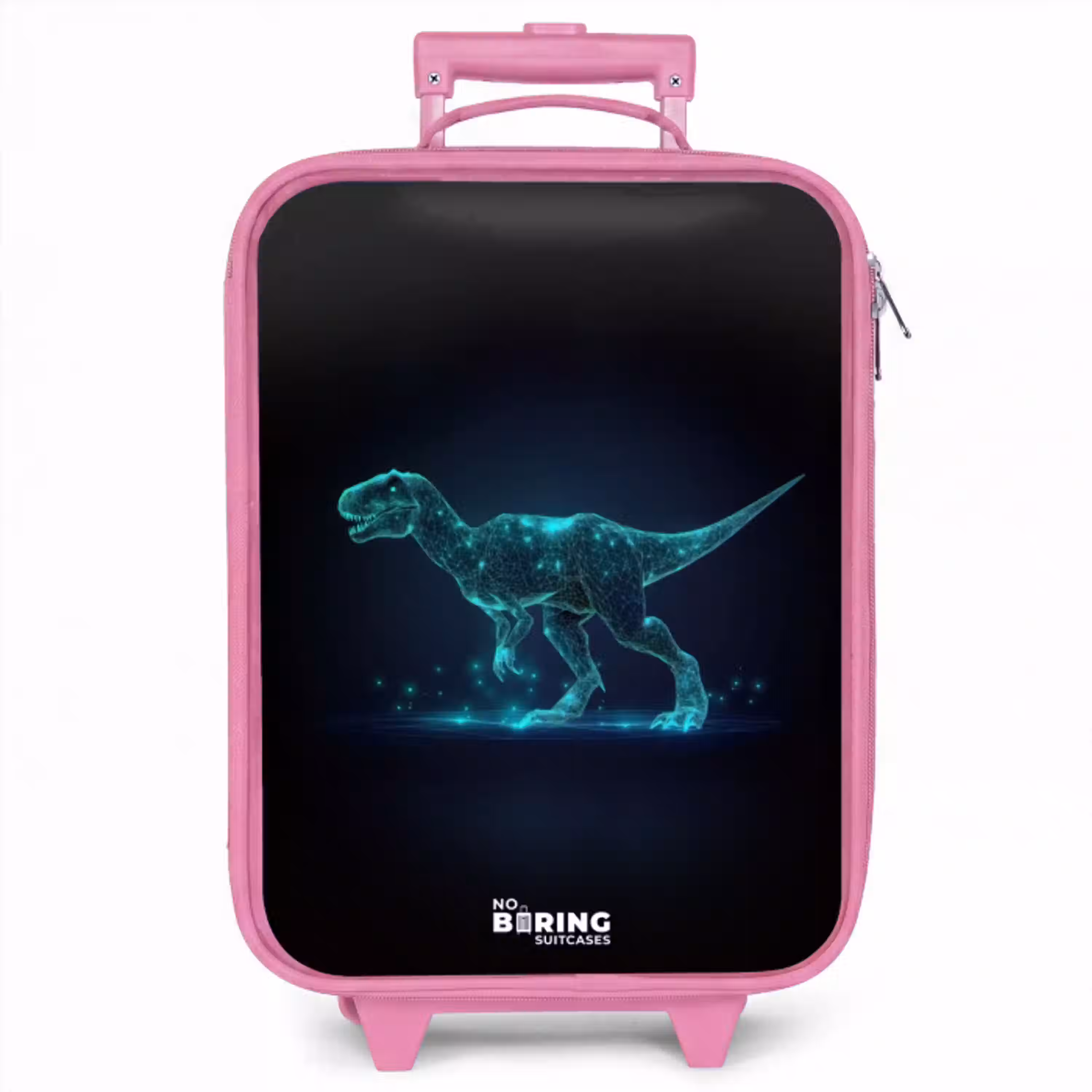 Digitale T-Rex in blauw lichtveld Kinderkoffer - Roze klein -zzz_website3d