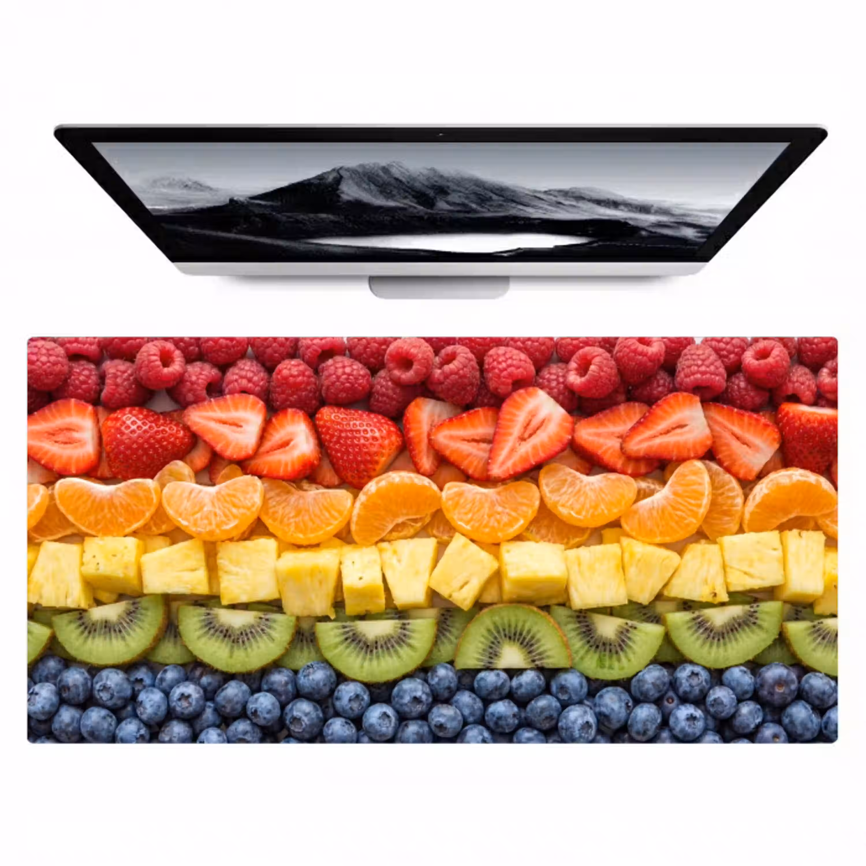 Fruit - Regenboog - Gezond - Kleurrijk Muismat XXL klein -zzz3d