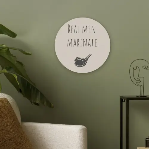 Vlees - Minimalistisch - Beige - Quote Akoestische PET Vilt - Rond klein -sfeer2