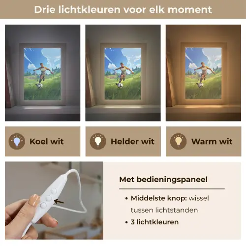 Illustratie - Voetbal - Game - Grasveld Light Box met kabel klein -USP_lichtkleurNL