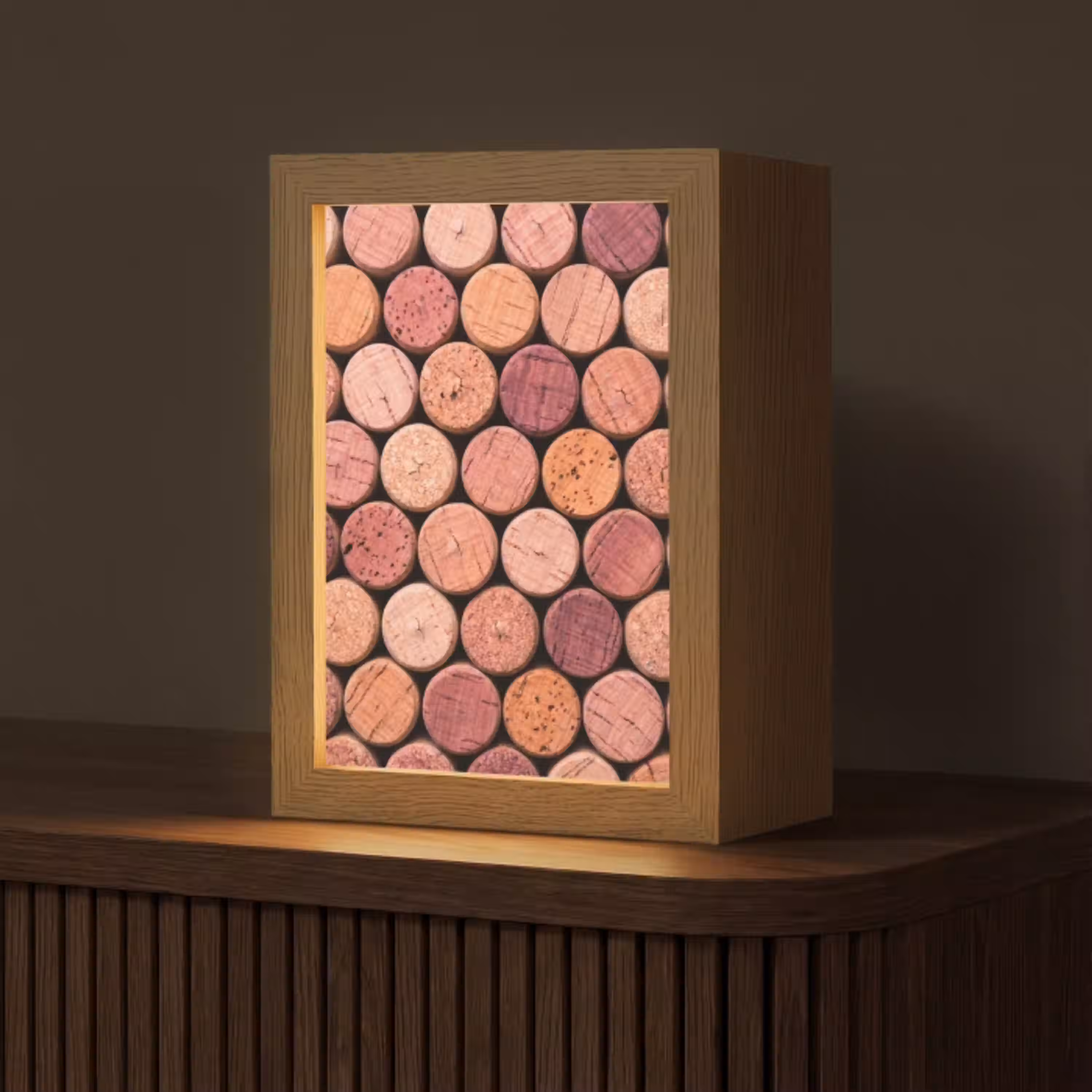 Kurk - Patroon - Abstract - Modern - Rood Light Box met kabel (Tafellamp) klein -z3d_website
