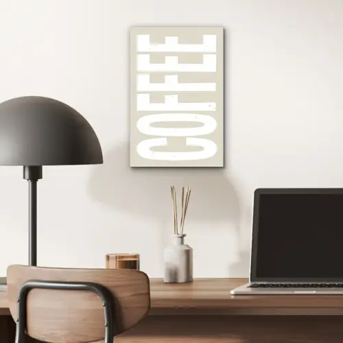 Wit - Koffie - Vintage - Decoratie aluminium wit klein -sfeer5