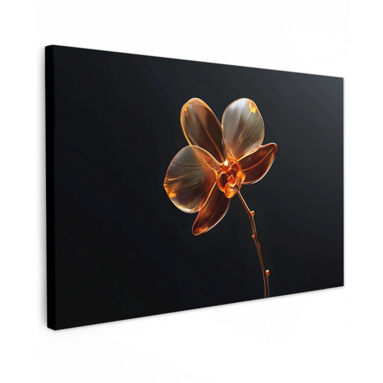 Orchidee - Doorzichtig - Bloem Tuinposter op houten frame 2 cm dik klein -3d