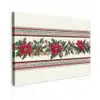 Kerststrook - Poinsettia - Rood - Groen canvas 2cm klein -z3d