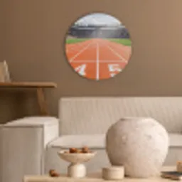Sintelbaan - Stadion - Sport -Oranje Akoestische PET Vilt - Rond klein -sfeer1