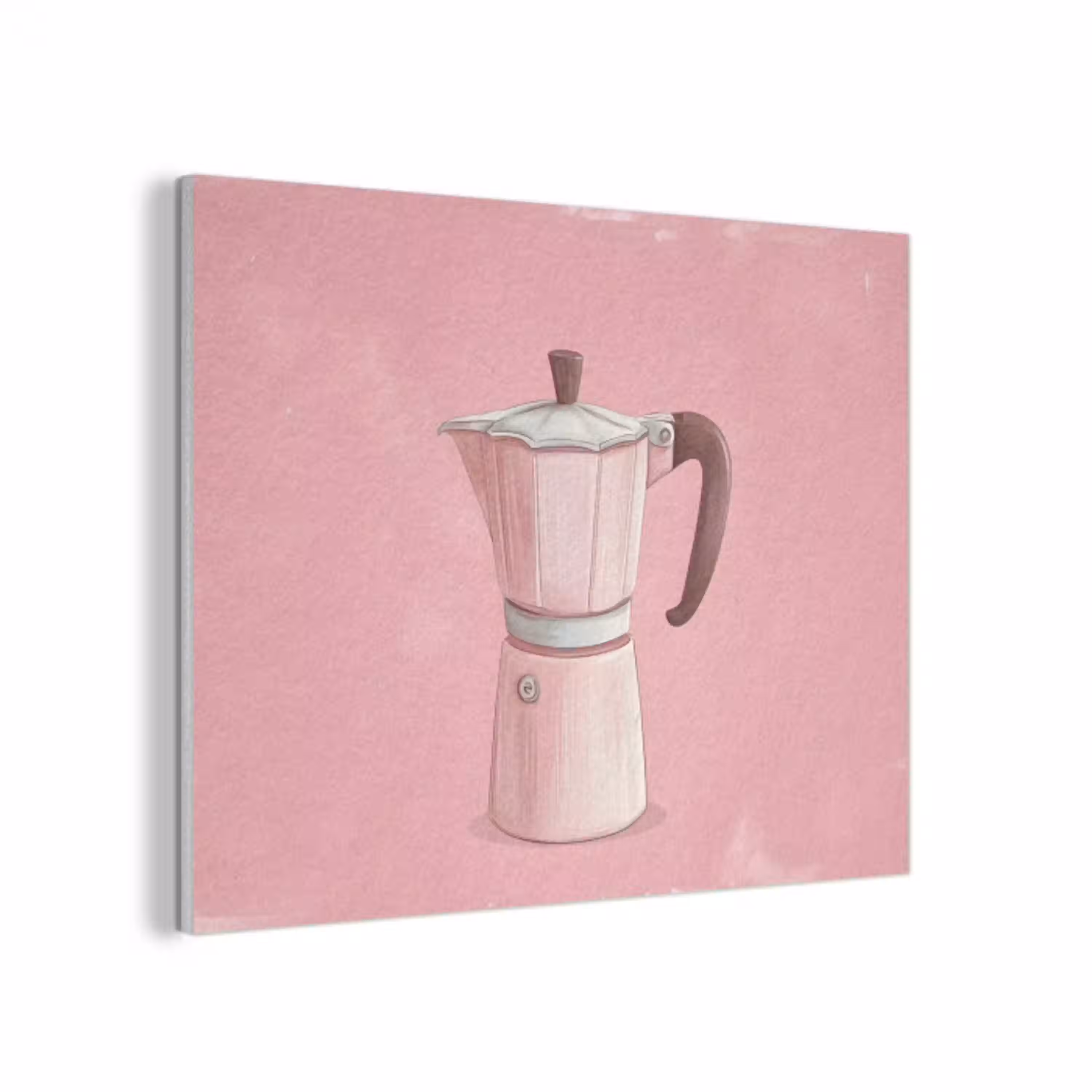 Roze - Mokkapot - Illustratie - Koffie PET vilt klein -3d