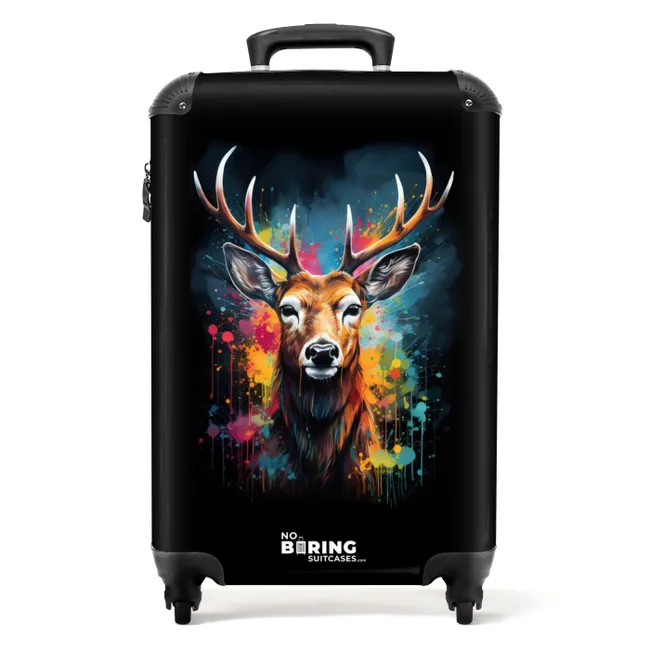 Suitcase - Deer with antlers between graffiti spray