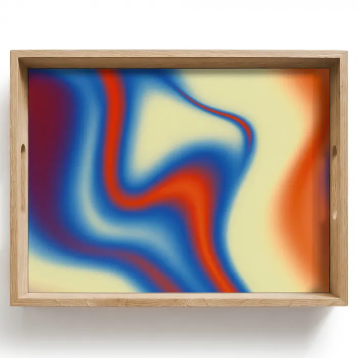 Golven - Kleurrijk - Abstract Dienblad Rechthoek middel -z3d_shopping