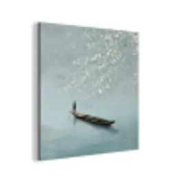 Bloesems - Minimalistisch - Wateroppervlak - Boot aluminium wit klein -3d