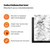 Marmer - Zwart - Dramatisch - Wit Inductie beschermer vinyl 3mm klein 276 -zzzzzzz-td-ups