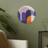 Vormen - Abstract - Grafisch - Oranje Akoestische PET Vilt - Rond klein -sfeer2