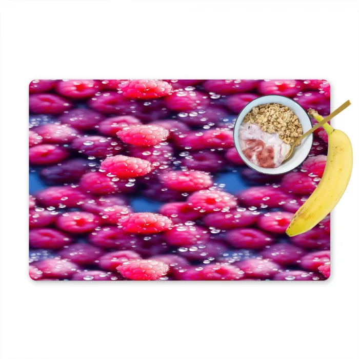 Frambozen - Waterdruppels - Vruchten Placemat vinyl groot 368 -zzzproduct_Kitchenyeah-website