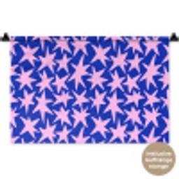 Modern - Sterren - Blauw Wandkleed katoen klein 269 -t3d_DE