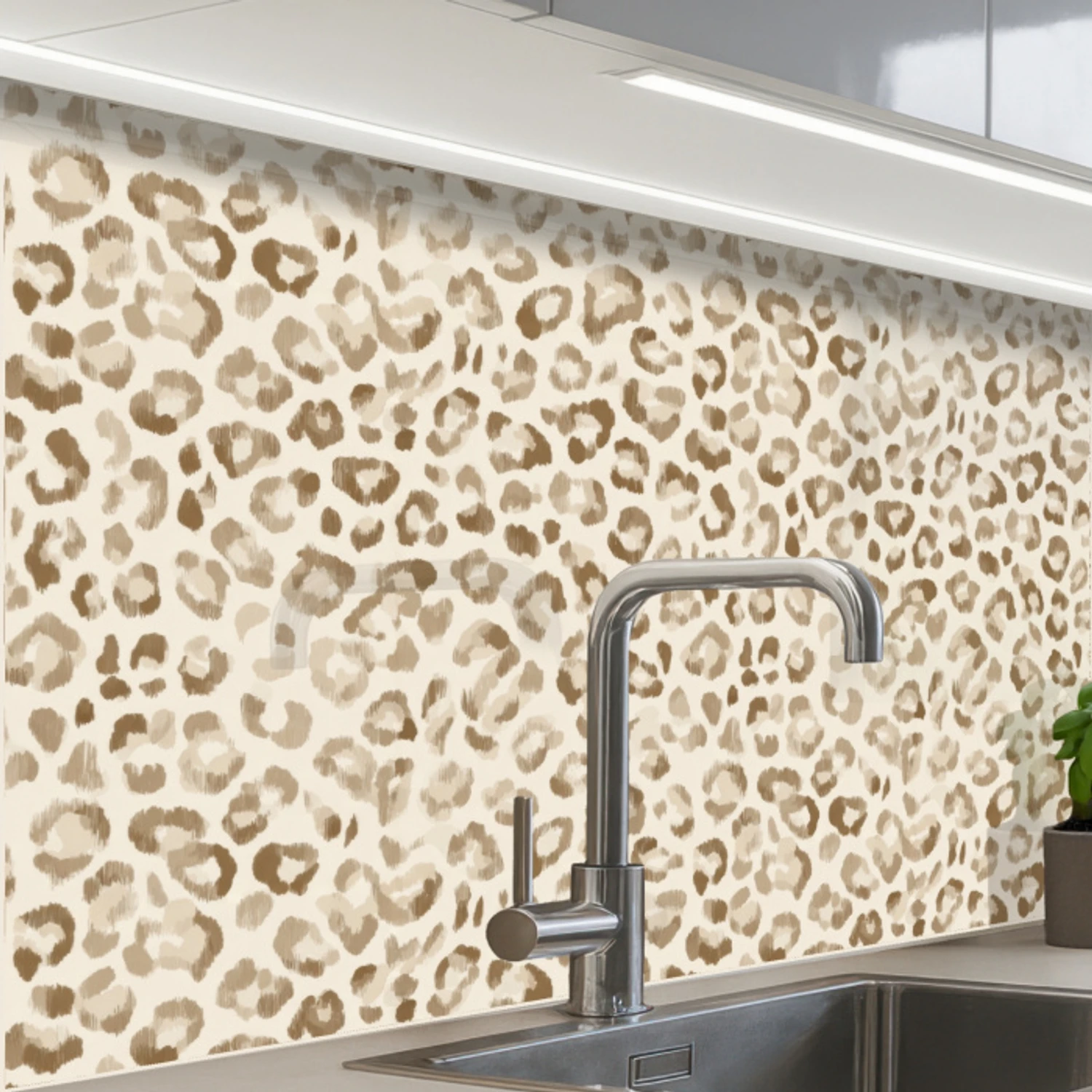 Luipaard - Klassiek - Beige keuken achterwand 2 middel 865 -zzzz3d_schuin