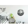 Bos - Hert - Zwart - Wit Wandcirkel aluminium klein -kinderkamer
