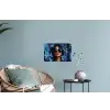 Vrouw - Blauw - Bloemen - Vlinders - Natuur Muursticker klein -plant