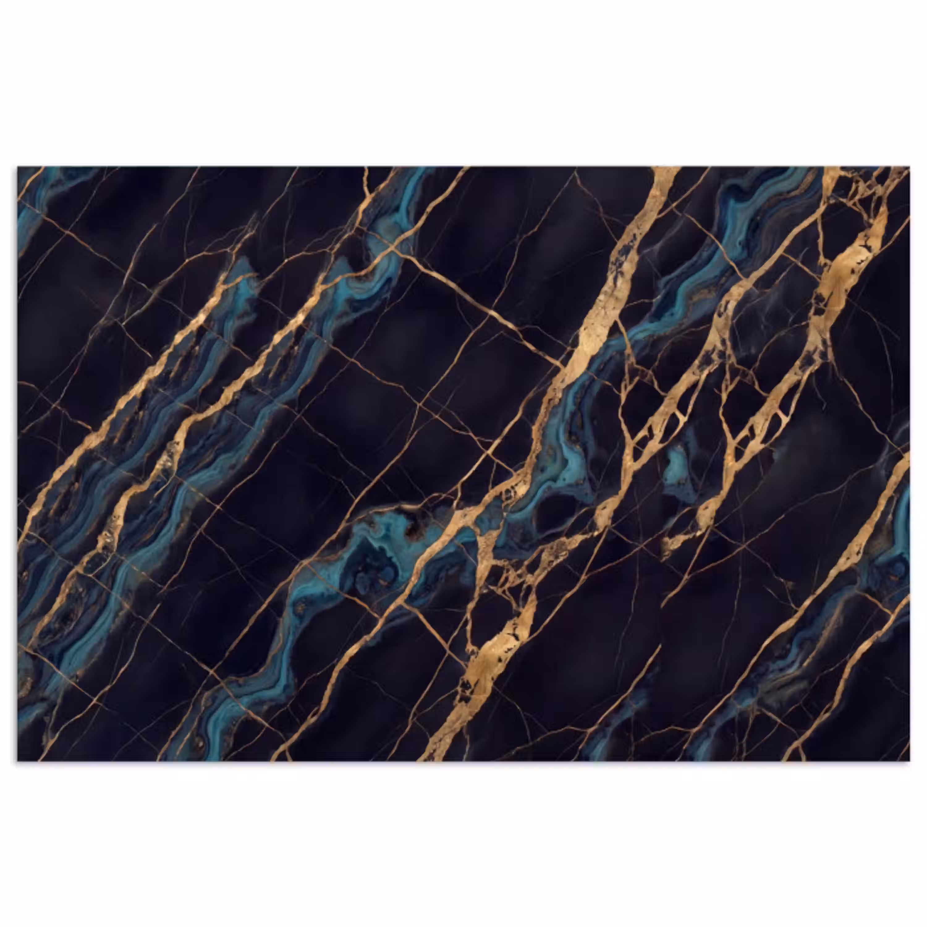 Abstract - Gouden lijnen - Kunst - Modern - Zwart poster papier klein -3d