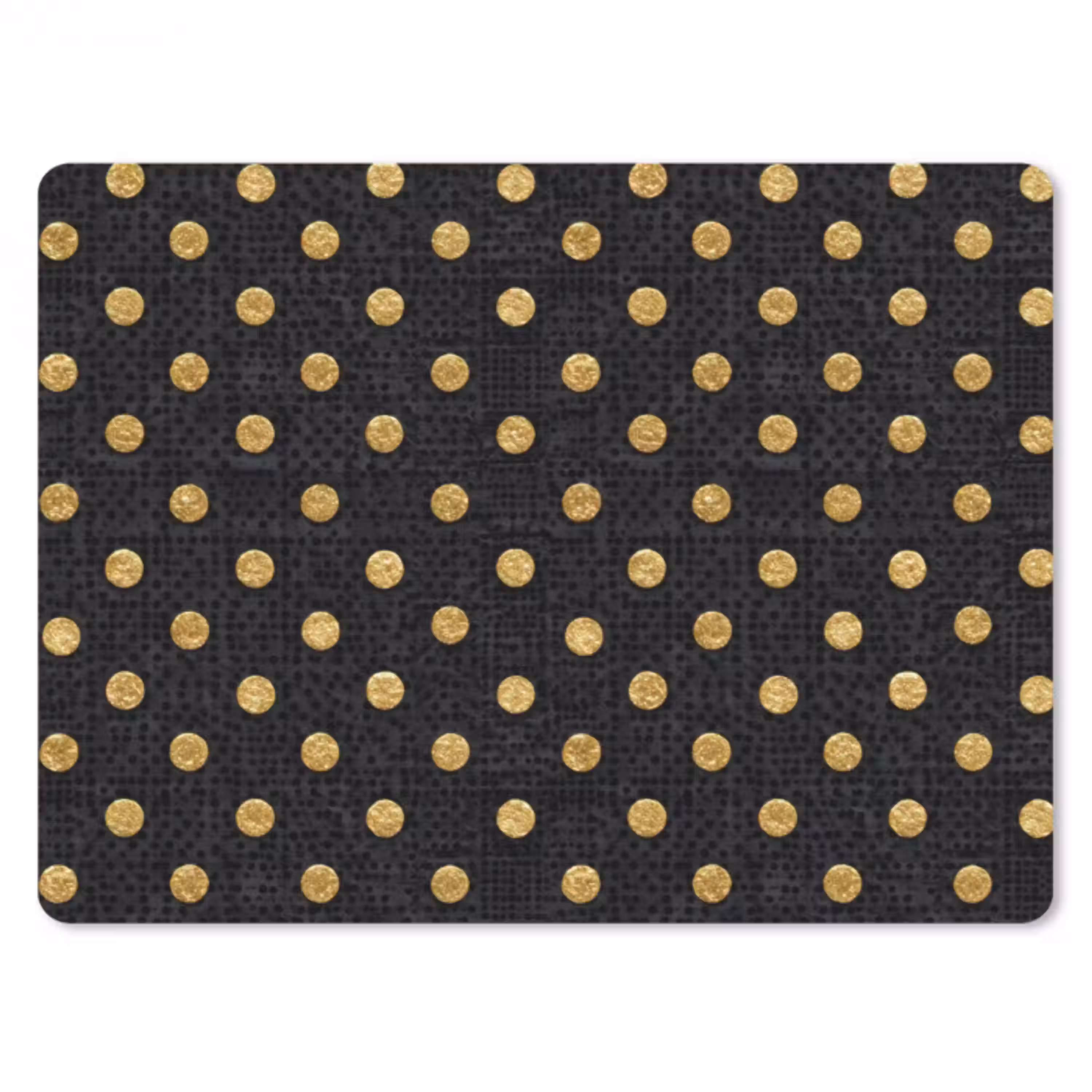 Polka Dot - Stippen - Goud - Zwart muismat rubber klein 262 -3d