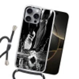 Hardloopschoenen - Rennen - Druppels - Zwart Hoesje iPhone 16 Pro Max met koord klein -sfeer1