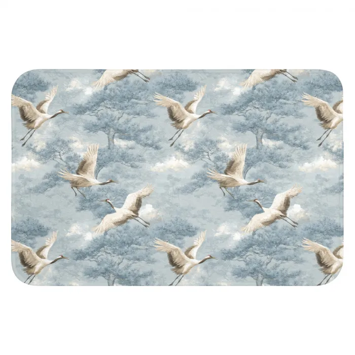 Wolken - Kraanvogels - Blauw WCmat klein 1009 -3d