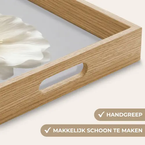 Bloem - Minimalistisch -Wit Dienblad Rechthoek middel -USP_HandgreepNL