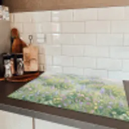 Bloemenveld - Heuvels - Kleurrijk Inductie beschermer vinyl 3mm klein -sfeer3