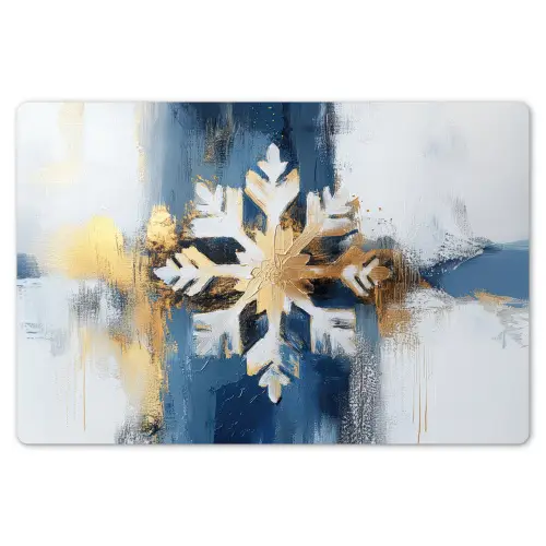 Abstract - Winter - Sneeuwvlok - Sneeuw - Goud Placemat vinyl groot -zzsfeer1_Kitchenyeah-website