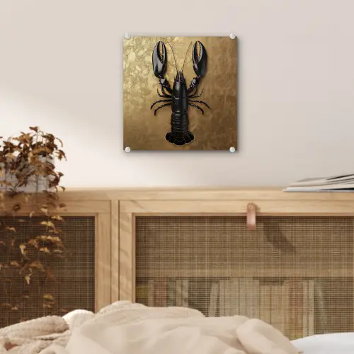 Kreeft - Zwart - Goud - Luxe plexiglas 5mm klein -sfeer4