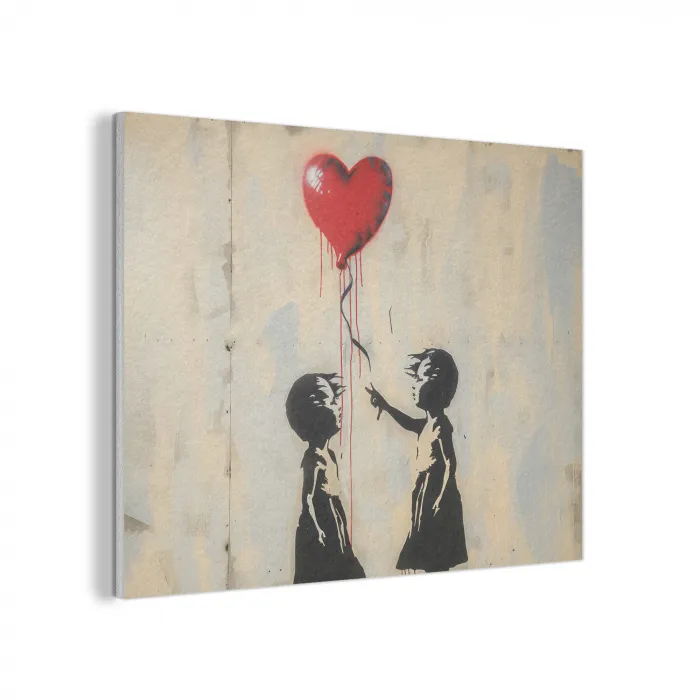 Street art - Banksy - Ballon - Graffiti - Retro PET vilt klein -3d